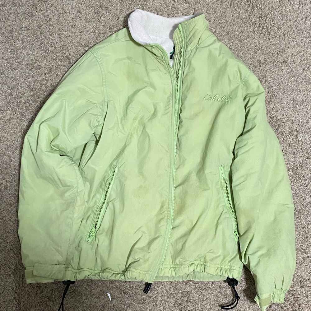 Lime green puffer jacket
